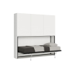 Letto a scomparsa singolo da parete con armadio bianco Kando D Vendita