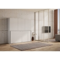 Letto a scomparsa singolo da parete con armadio bianco Kando D Stock