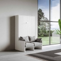 Letto a scomparsa una piazza e mezza 120x190cm con divano Sofà Kentaro Promozione