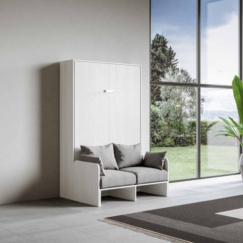 Letto a scomparsa una piazza e mezza 120x190cm con divano Sofà Kentaro Promozione