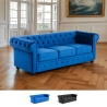 Divano Chesterfield in velluto 3 posti stile classico vintage Norwich Promozione