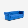 Divano Chesterfield in velluto 3 posti stile classico vintage Norwich Offerta
