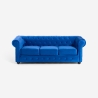 Divano Chesterfield in velluto 3 posti stile classico vintage Norwich Vendita