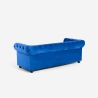 Divano Chesterfield in velluto 3 posti stile classico vintage Norwich Saldi