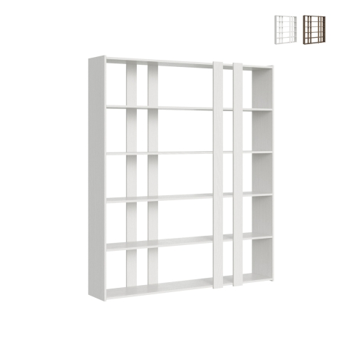 Libreria a parete 6 ripiani design moderno 178x36x204cm Kato A Large Promozione