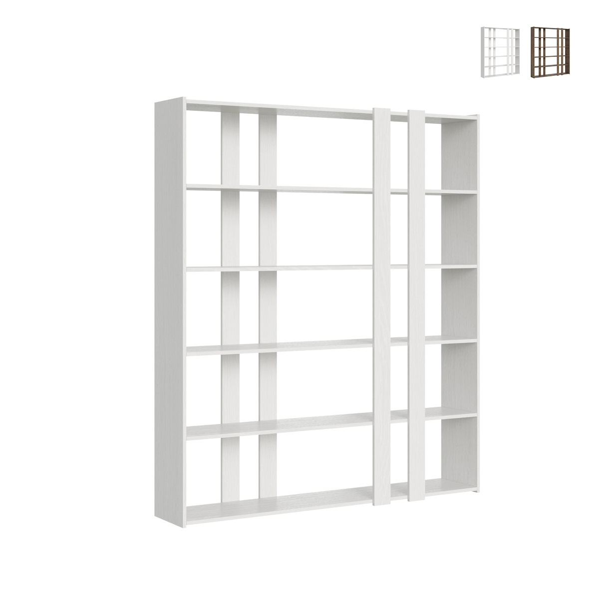 Libreria a parete 6 ripiani design moderno 178x36x204cm Kato A Large