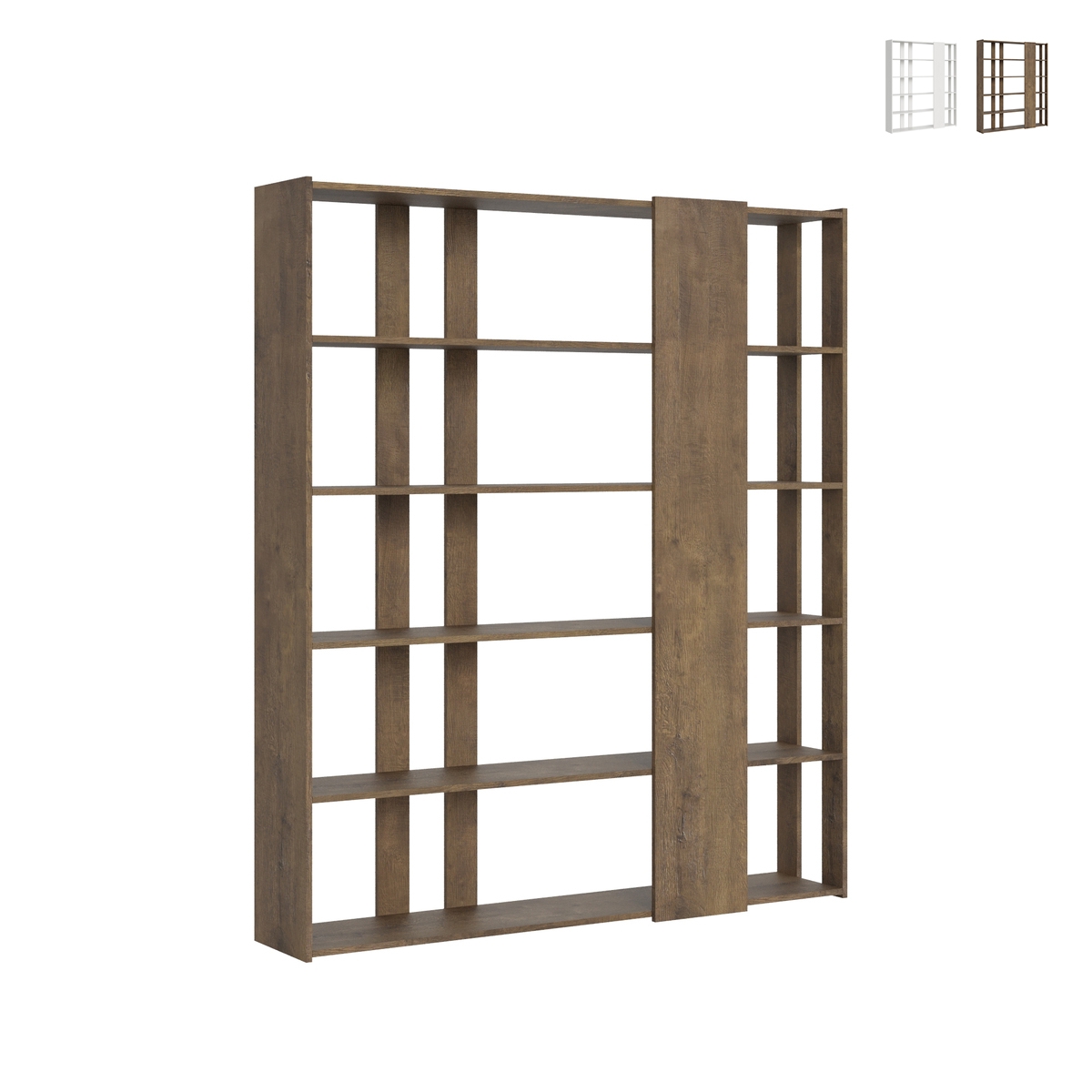 Libreria ufficio salotto design bifacciale a 6 ripiani 78x36x204 Kato D