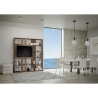 Libreria con porta TV 6 ripiani design moderno 178x36x204 Kato L Modello