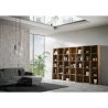 Libreria da parete salotto design moderno con vani in legno noce Trek 7 Offerta