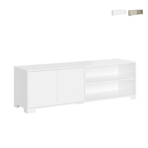 Porta TV design moderno con vano a giorno e ripiani 150x40x40 Lumina Promozione