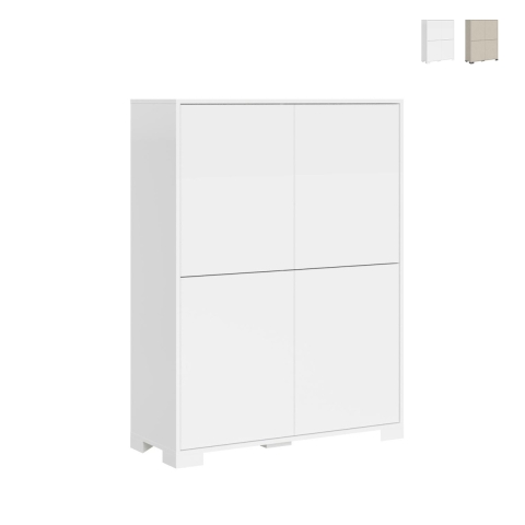 Credenza alta 4 ante per soggiorno cucina salvaspazio 90x35x120 Lumina Promozione