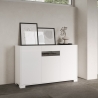 Madia 3 ante design moderno con vetro fumé 130x40x81 Riflesso Vendita
