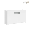 Madia 3 ante design moderno con vetro fumé 130x40x81 Riflesso Promozione