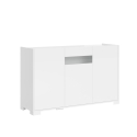 Madia 3 ante design moderno con vetro fumé 130x40x81 Riflesso Sconti