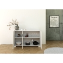 Madia 3 ante design moderno con vetro fumé 130x40x81 Riflesso Stock