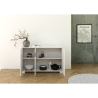Madia 3 ante design moderno con vetro fumé 130x40x81 Riflesso Stock
