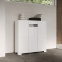 Credenza alta 3 ante salvaspazio 103x35x110 vetro fumé moderno Riflesso Vendita