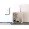Credenza alta 3 ante salvaspazio 103x35x110 vetro fumé moderno Riflesso Stock