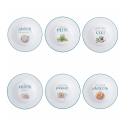 Set 6 piatti fondi porcellana design decorazione assortita Le Travisate Promozione