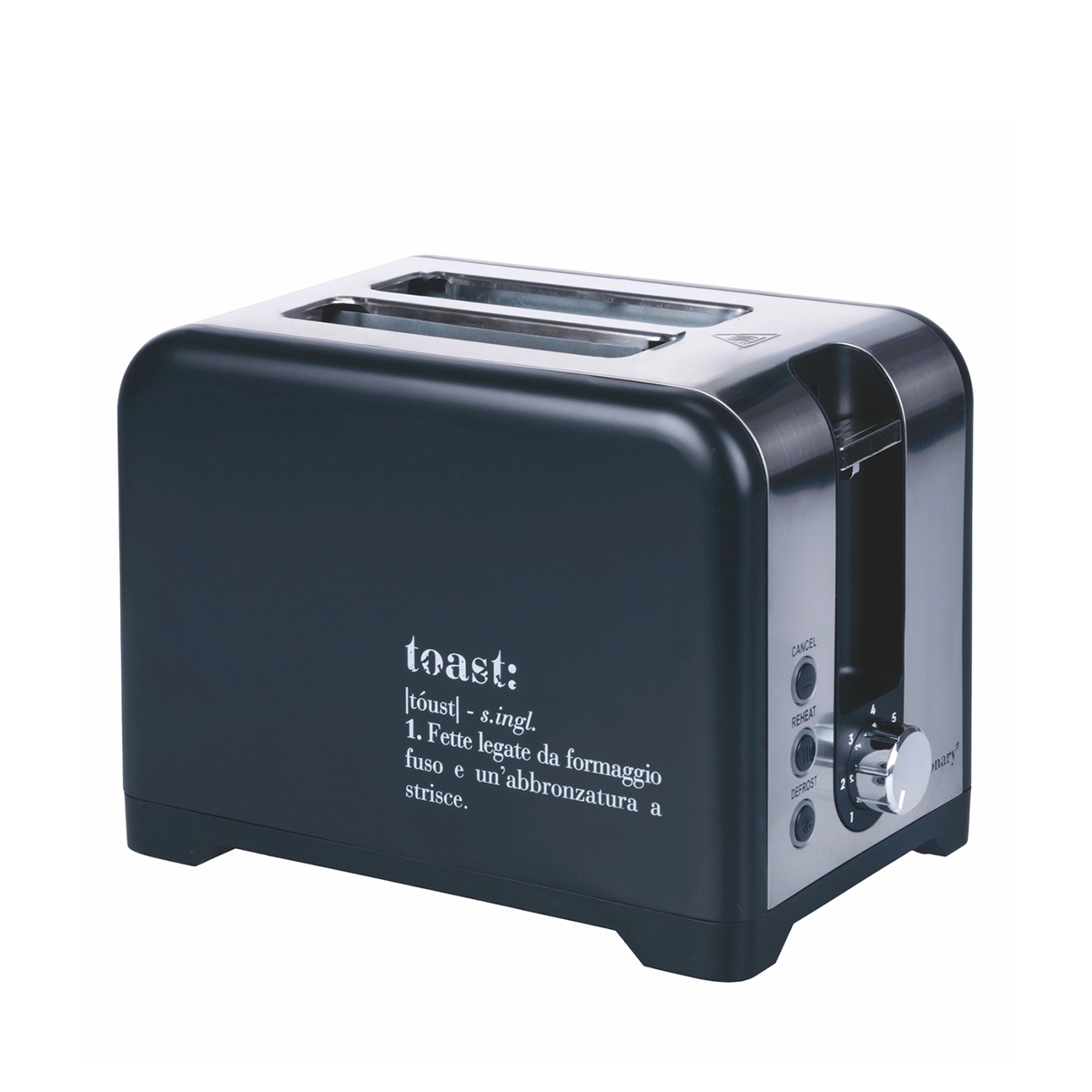Tostapane elettrico 2 fette timer design industrial nero Victionary Promozione