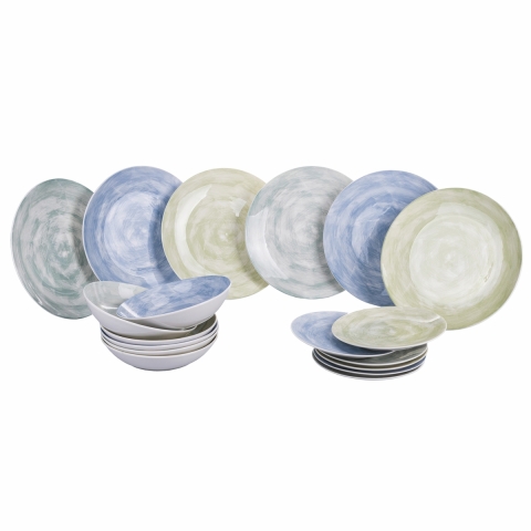 Servizio piatti da tavola 18 pezzi in porcellana stile naturale Spring City Promozione