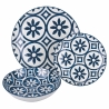 Set piatti tavola 18 pezzi design mediterraneo in porcellana Paxos Offerta