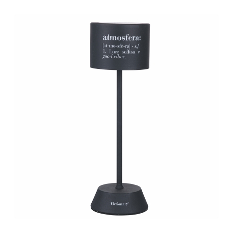Lampada LED nera da tavolo touch ricaricabile e regolabile Victionary Promozione
