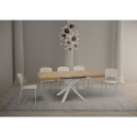 Tavolo allungabile quadrato gambe a incrocio 8 persone 90×90-194 Clerk Stock