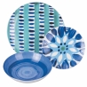 Set stoviglie 18 pezzi piatti da tavola stile mediterraneo Aquazul Vendita