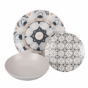 Servizio set piatti stoviglie 18 pezzi porcellana stile boho Bohémienne Offerta