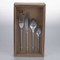 Set posate stoviglie 24 pezzi in acciaio inox argento opaco Gallery Offerta