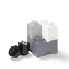 Set 4 contenitori nero bianco grigio chiaro LEGO Storage Brick Multi Pack Promozione