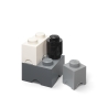 Set 4 contenitori nero bianco grigio chiaro LEGO Storage Brick Multi Pack Vendita