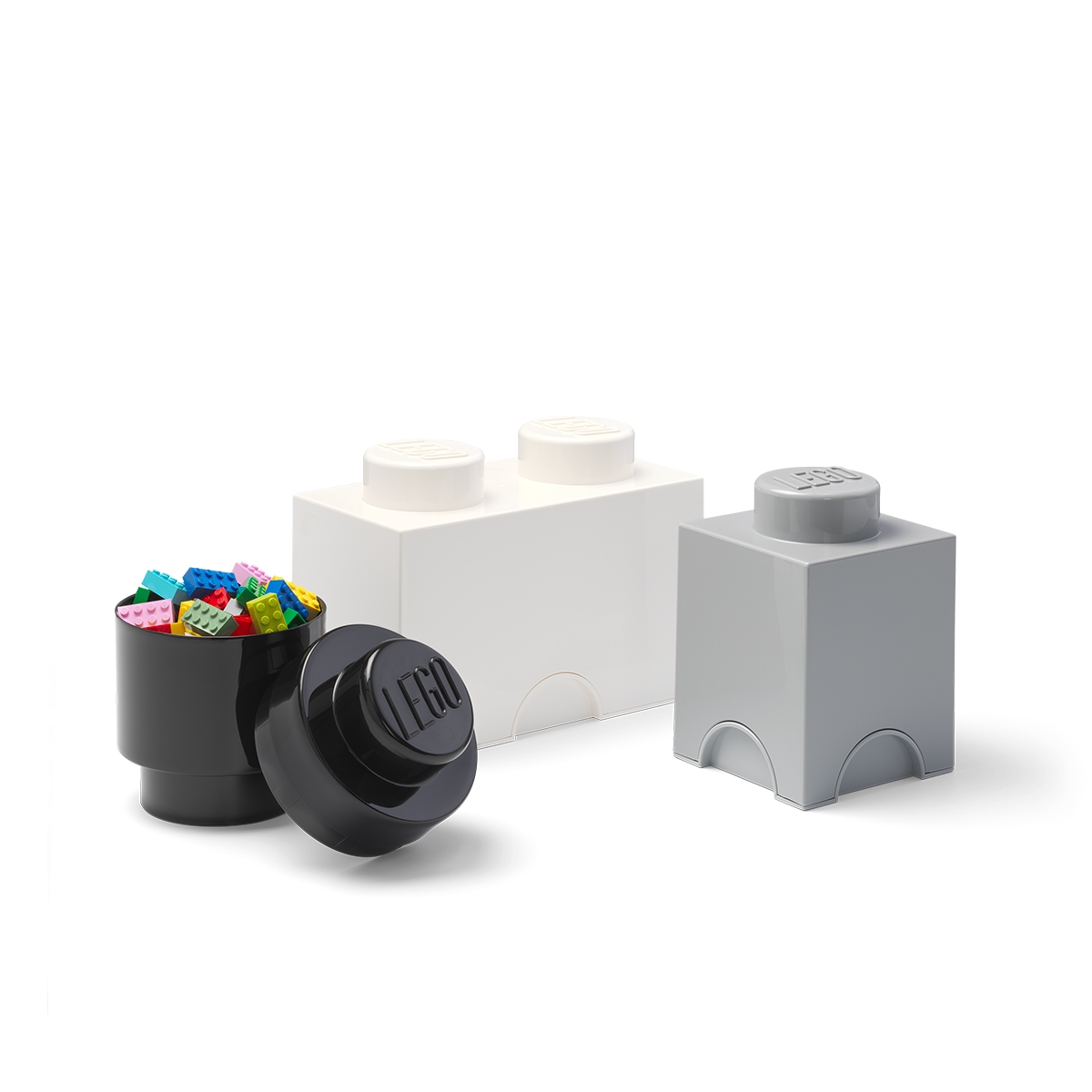 Set 3 contenitori bianco nero grigio LEGO Storage Brick Multi Pack Promozione