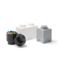Set 3 contenitori bianco nero grigio LEGO Storage Brick Multi Pack Promozione