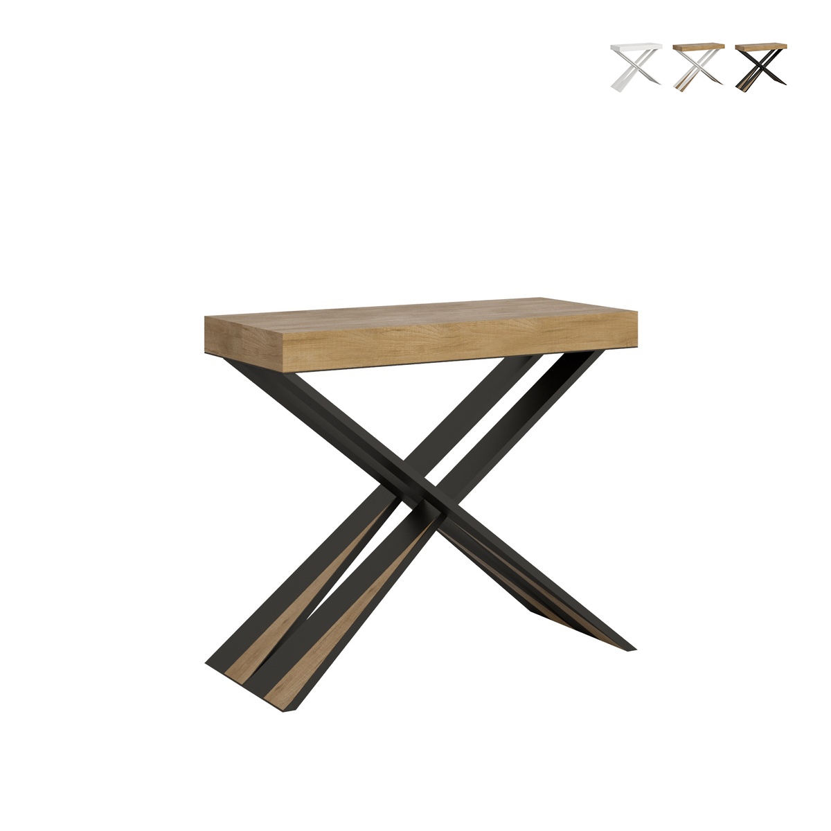 Consolle allungabile design moderno 10 persone 90x40-196 Diago Small Sconti