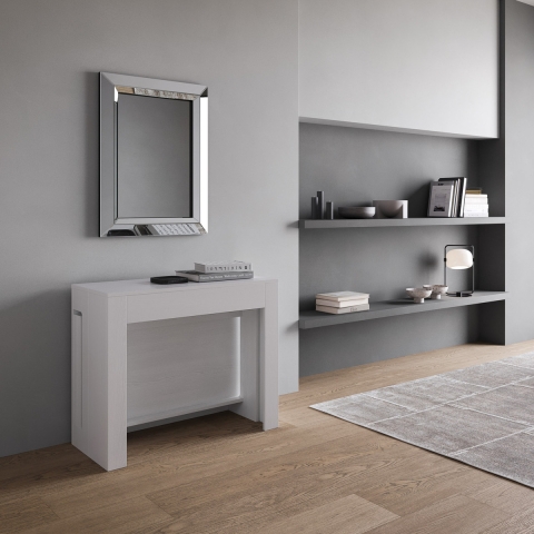 Consolle bianca allungabile per sala pranzo cucina 90x42-302 Evolve Promozione