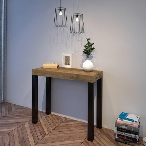 Consolle allungabile in legno stile industrial 90x40-196 Everyday Small Promozione