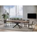 Tavolo allungabile design industrial legno antracite 90x180-440 Famas Offerta