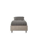 Letto singolo 90x190cm imbottito tessuto beige con rete Azelia Vendita