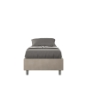 Letto singolo 90x190cm imbottito tessuto beige con rete Azelia Vendita