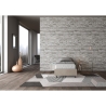 Letto singolo 90x190cm imbottito tessuto beige con rete Azelia Saldi