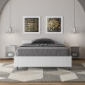 Letto una piazza e mezza 120x200 in legno bianco con rete Nuamo Promozione