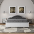 Letto una piazza e mezza 120x200 in legno bianco con rete Nuamo Promozione