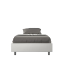 Letto matrimoniale francese contenitore 140x190 in similpelle bianco Azelia Vendita