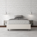 Letto matrimoniale francese contenitore 140x190 in similpelle bianco Azelia Promozione