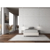 Letto matrimoniale francese contenitore 140x190 in similpelle bianco Azelia Offerta