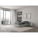 Letto singolo 80x190cm moderno senza rete grigio cemento Nuamo Saldi