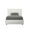 Letto francese 140x190 similpelle bianco con contenitore testiera Mika Vendita