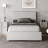 Letto francese 140x190 similpelle bianco con contenitore testiera Mika Promozione